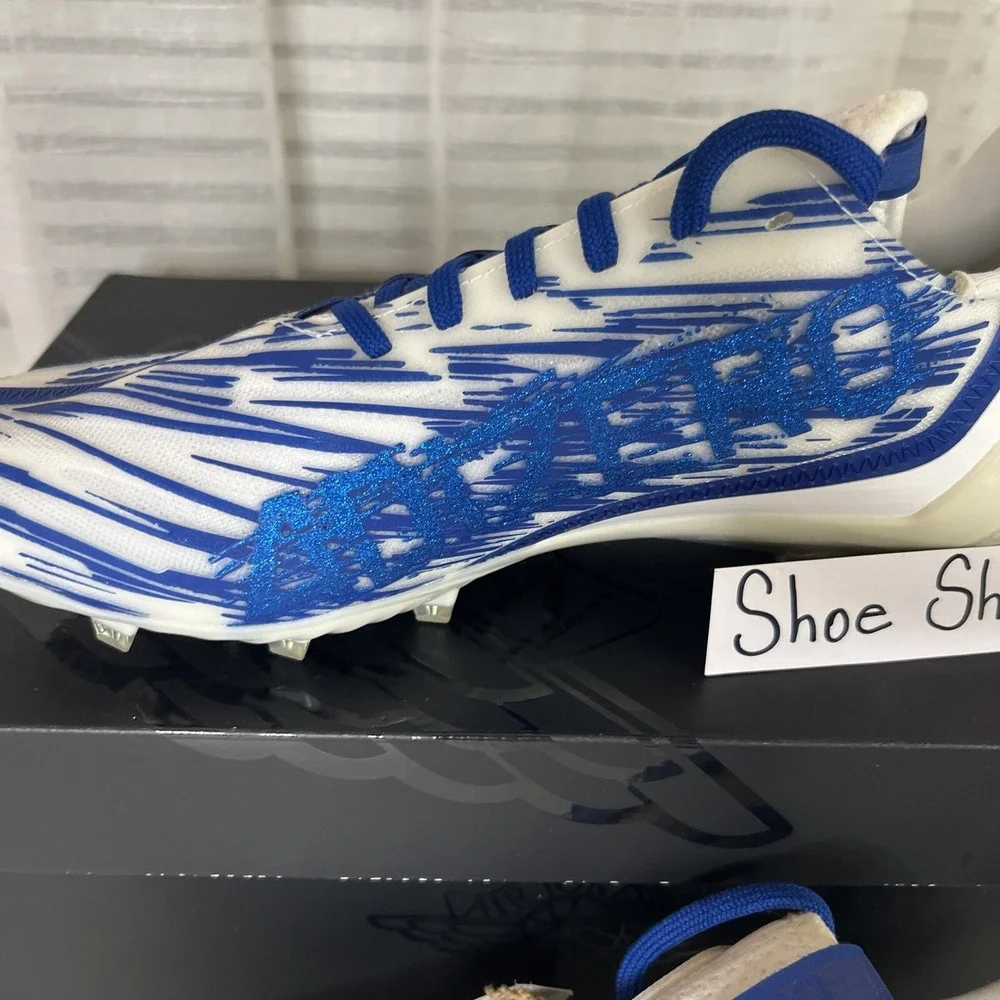 Adidas Adizero 12.0 White Royal Blue Football‎ Cleats Men's Size 8 (GW5059)